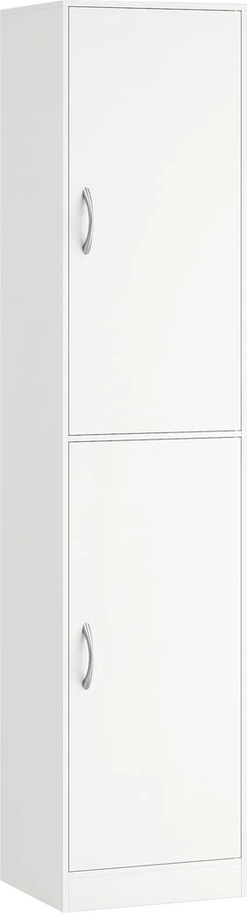 HOMCOM Estante de 180 cm de altura, estante moderna de 5 prateleiras com prateleiras ajustáveis, armário de armazenamento independente, Branco | Aosom Portugal