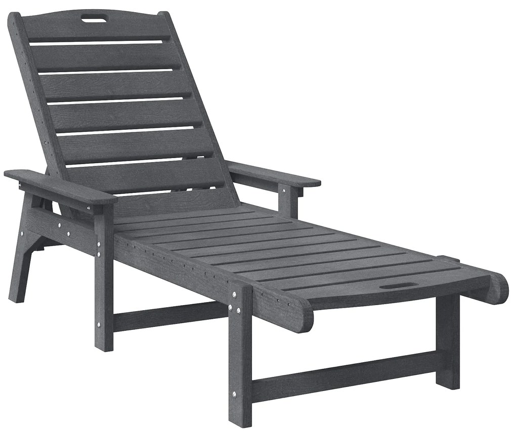 Espreguiçadeiras 2 pcs Cinzento Claro 162x53x98.5 cm HDPE, vidaXL Espr