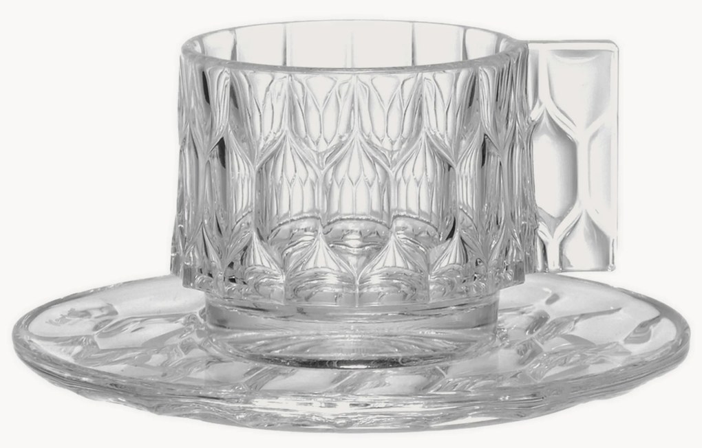 Chávenas de café com pires com padrão estruturado Jellies, 4 uni.