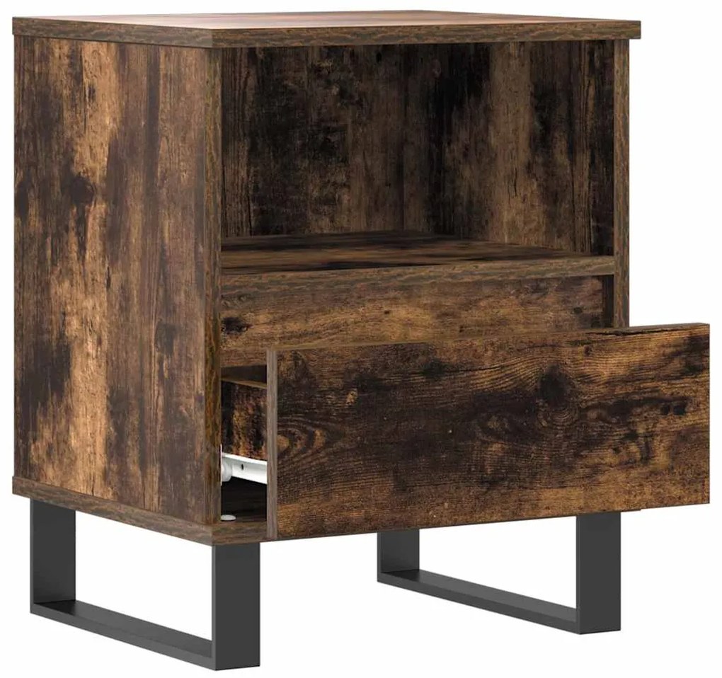 Mesa de cabeceira 40x35x50 cm derivados madeira carvalho fumado