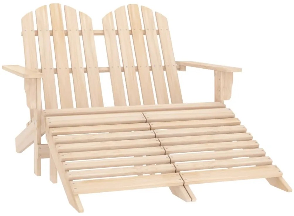 Cadeira de jardim e otomano Adirondack 2 lugares abeto