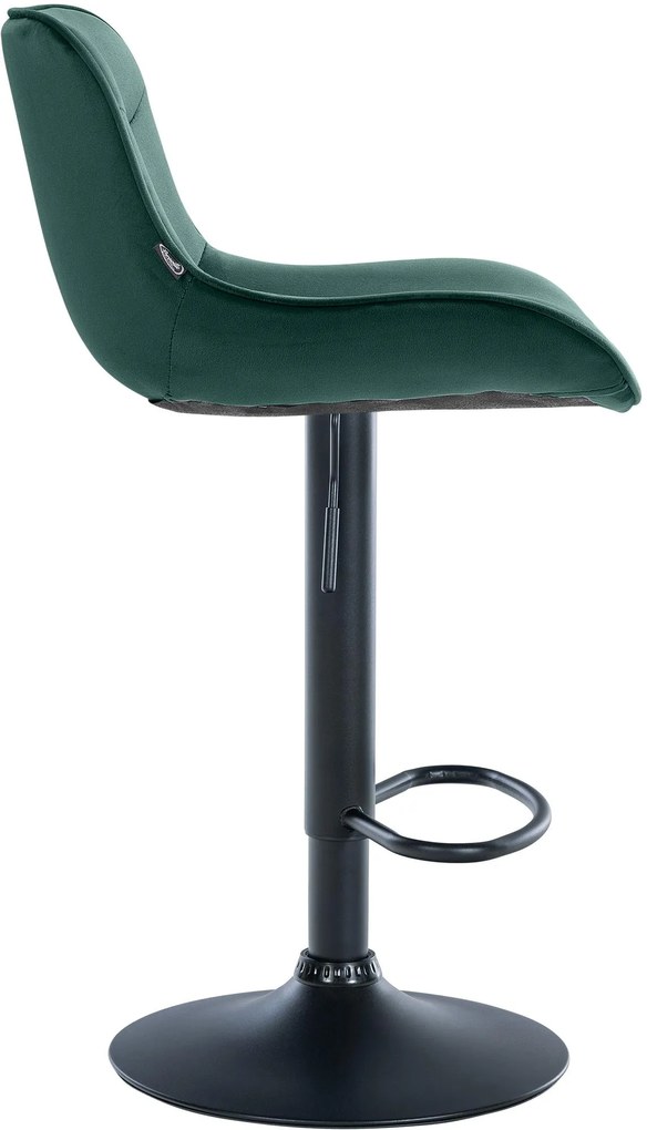 Banco alto em veludo com estrutura preta 85-106 x 49 x 51 cm verde