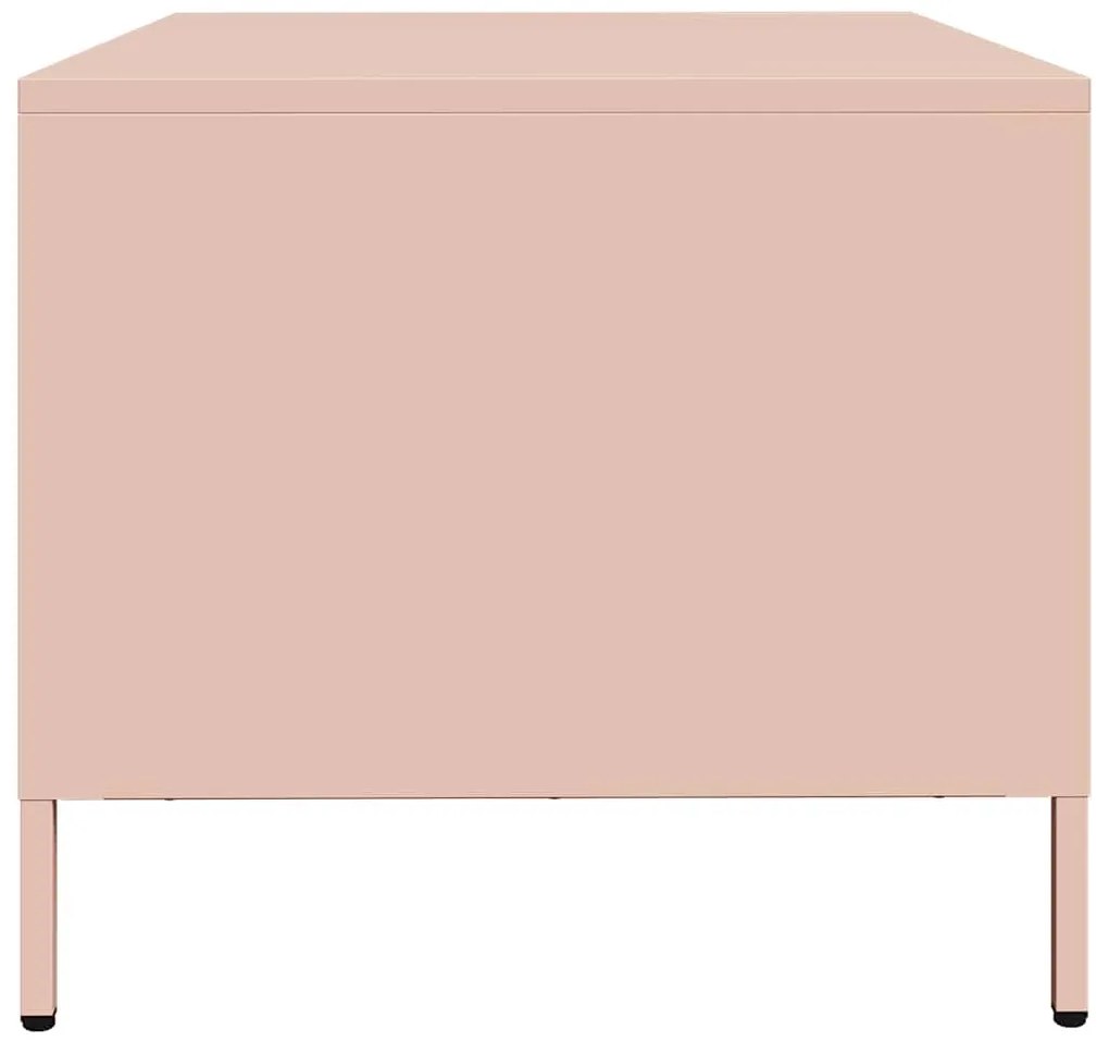 Mesa de centro 68,5x50x43,5 cm aço laminado a frio rosa