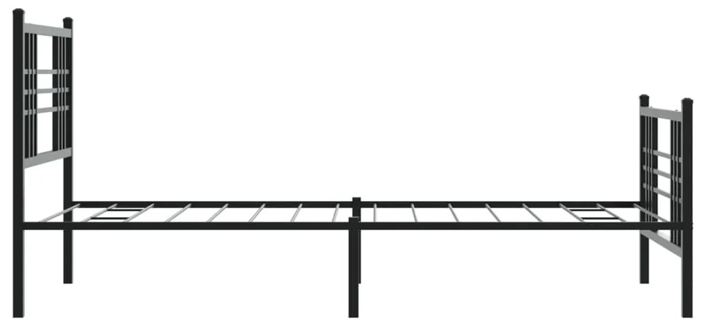 Estrutura de cama com cabeceira e pés 107x203 cm metal preto