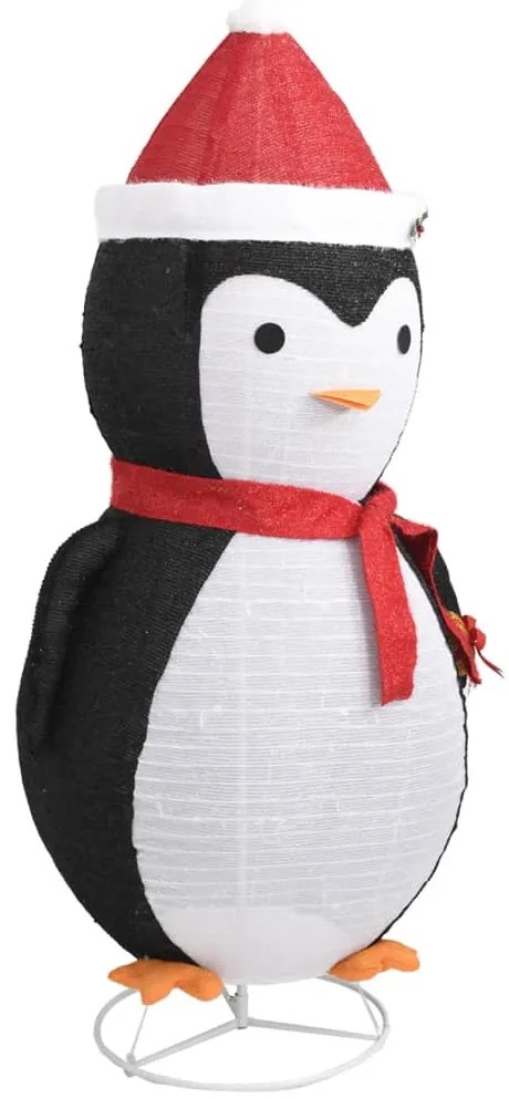 Pinguim de Natal decorativo com luzes LED tecido de luxo 180 cm
