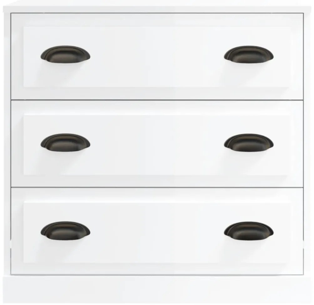 Aparadores 2 pcs derivados de madeira branco brilhante