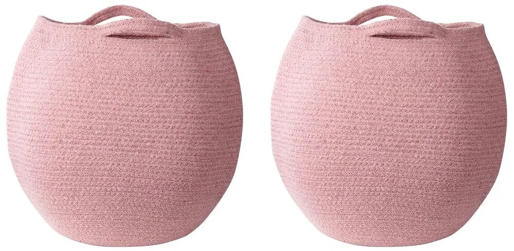 Conjunto de 2 cestos em algodão rosa PANJGUR Beliani