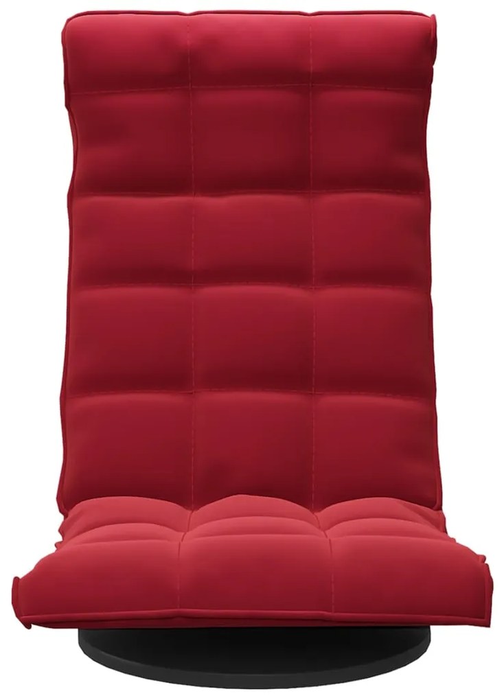 Cadeira de piso giratória veludo vermelho tinto