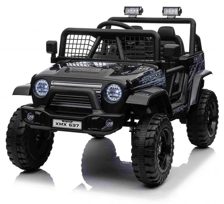 Jipe elétrico para Crianças 12V OFF ROAD 4x4 SPORT Rodas de EVA, Assento de couro Vermelho