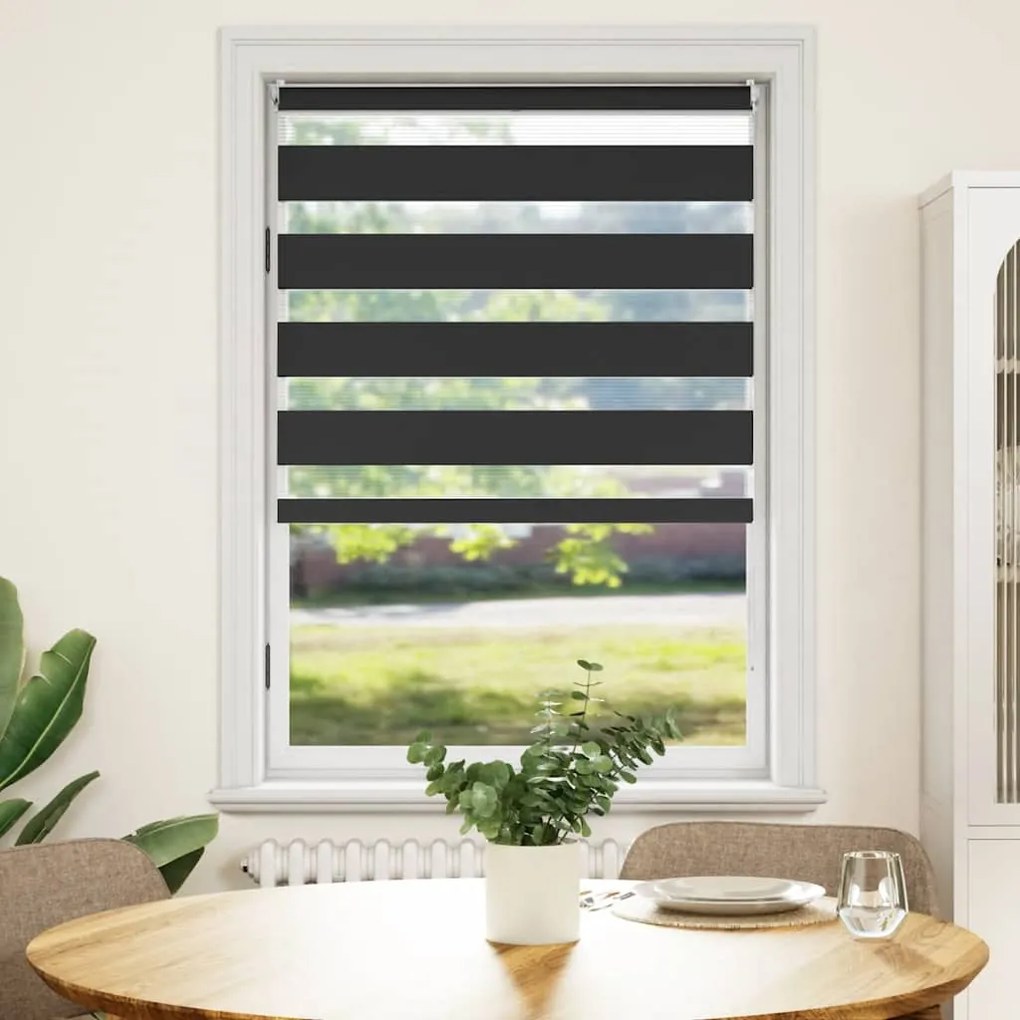 Estore de rolo 100 x 175 cm, linhas de zebra / Preto
