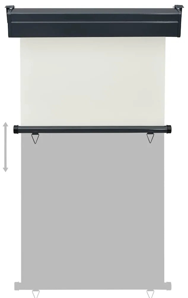 Toldo lateral para varanda 100x250 cm creme