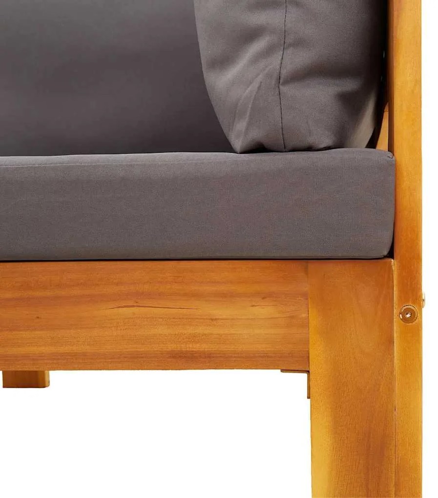 2 pcs conjunto de sofás de jardim c/ almofadões acácia maciça