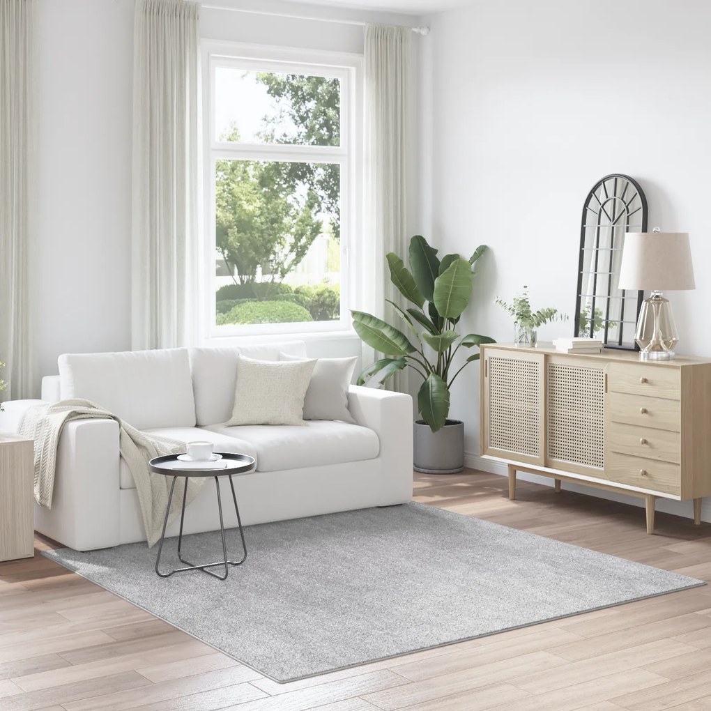 vidaXL Tapete Shaggy Alta Pile Cinza 200x200 cm PP