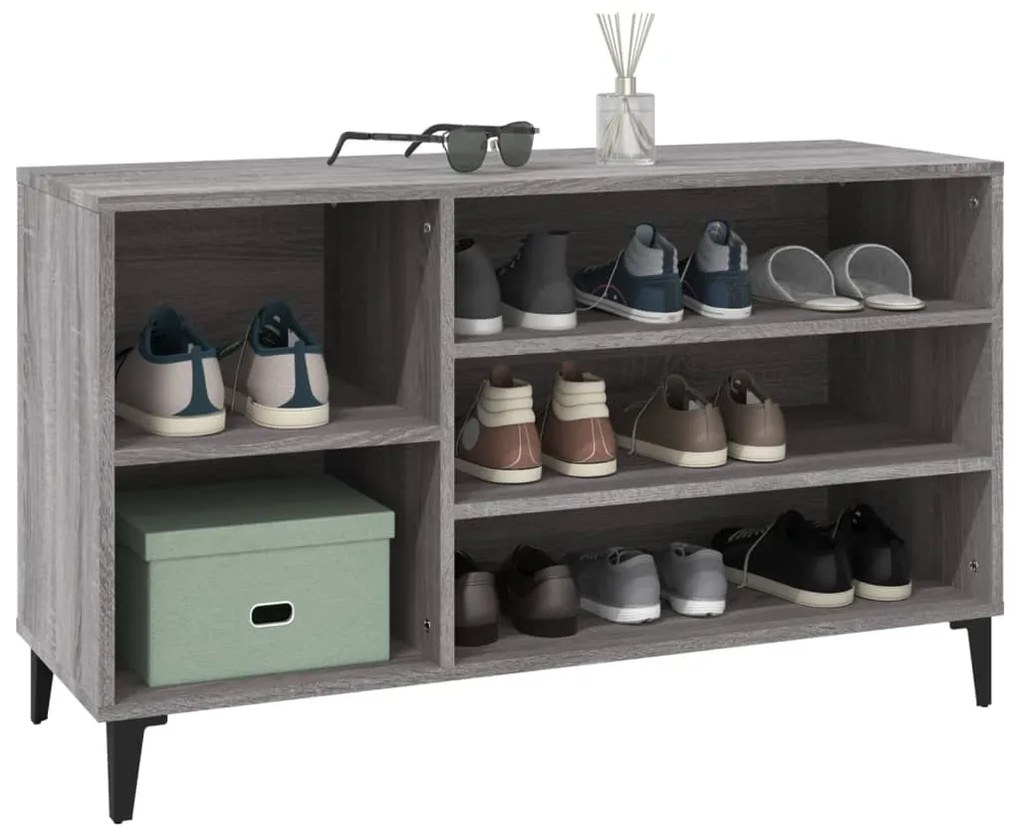 Sapateira 102x36x60 cm derivados de madeira sonoma cinza