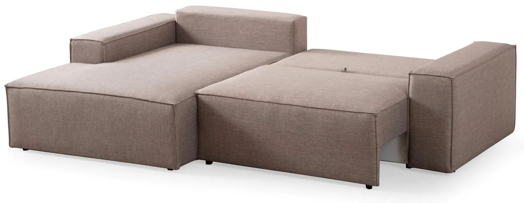Sofá-Cama de Canto Pırlo – Castanho – 260x78x170 cm
