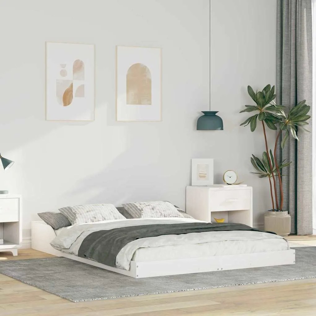 vidaXL Estrutura da Cama Branco 140 x 190 cm Madeira de pinho maciça