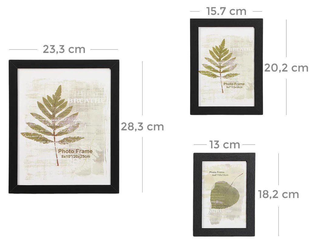Conjunto de 10 molduras pretas