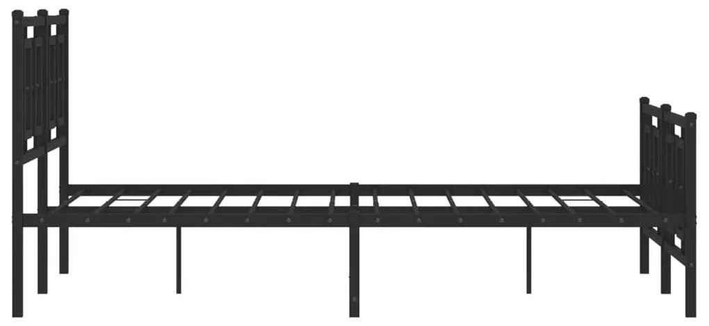 Estrutura de cama com cabeceira e pés 140x190 cm metal preto
