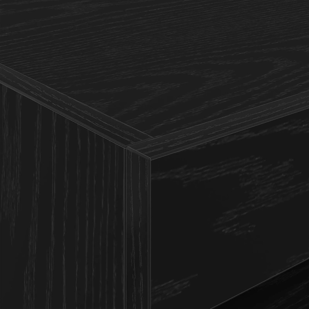 Cômoda de Cabeceira vidaXL com Luzes LED Carvalho Preto 50x40x45 cm