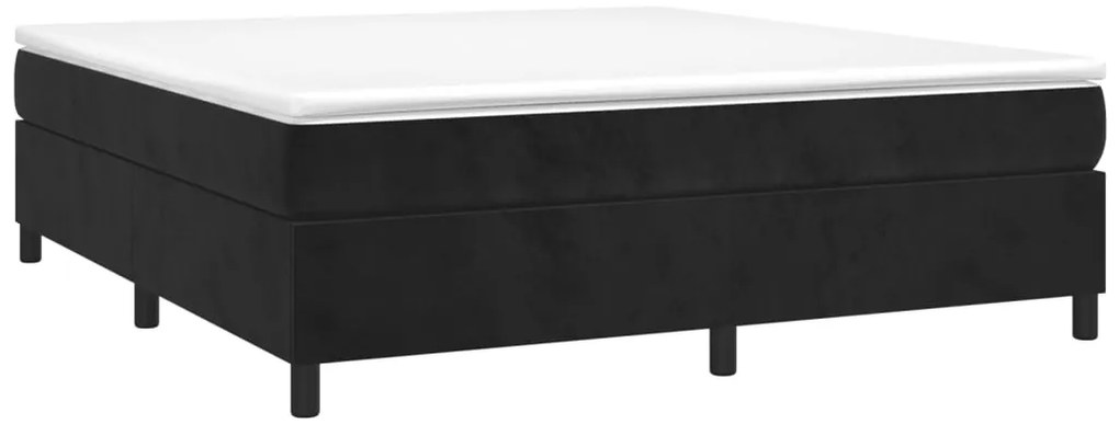 Estrutura de cama sem colchão 160x200 cm veludo preto