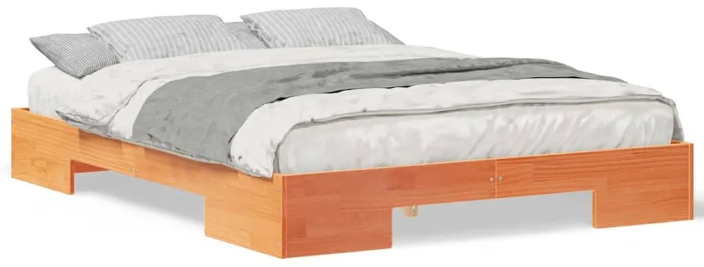 Estrutura de cama de chão Castanho 140 x 200 cm
