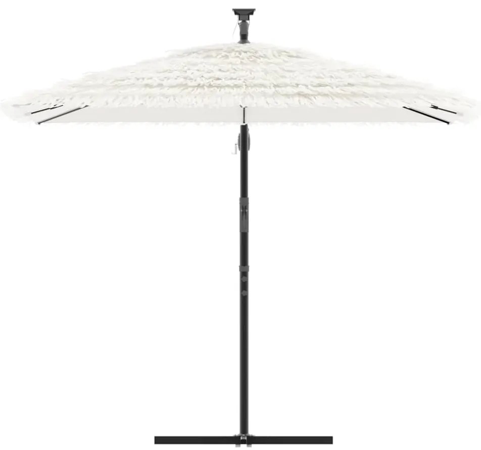 Guarda-sol de jardim com poste de aço 246x246x230 cm branco