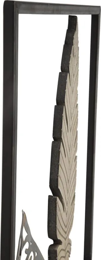 DECORAÇÃO DE PAREDE FOGLIE -A- 30,5X1,90X91 CM DOURADO E PRATEADO