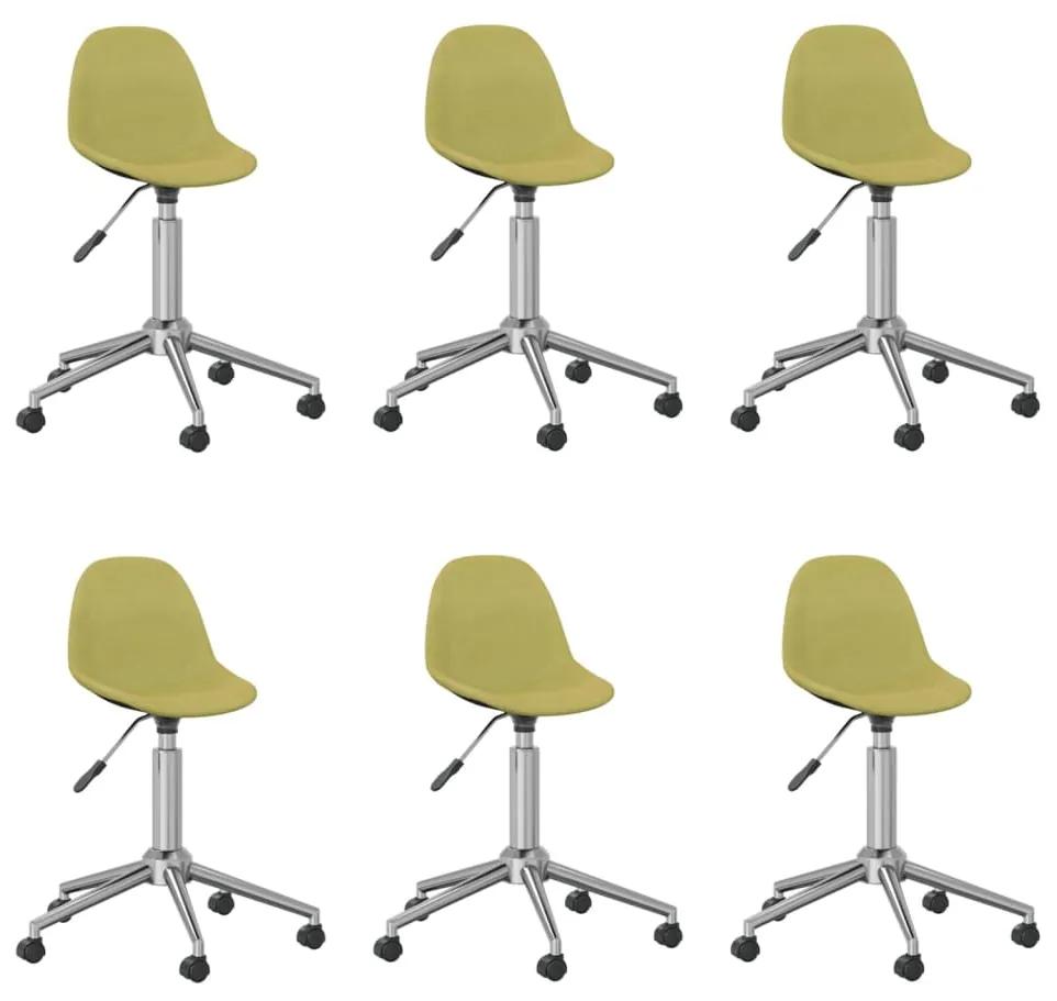 3086067 vidaXL Swivel Dining Chairs 6 pcs Green Fabric (3x333470)