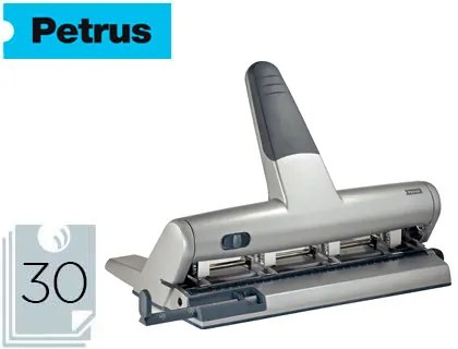 Furador Petrus 514 Metalico Cor Prata 4 Puncoes Capacidade 30 Folhas