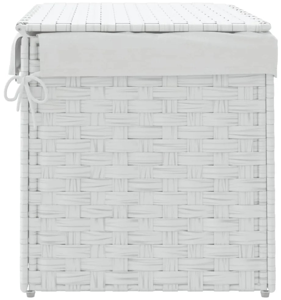 Cesto para roupa suja com tampa 55,5x35x34 cm vime PE branco