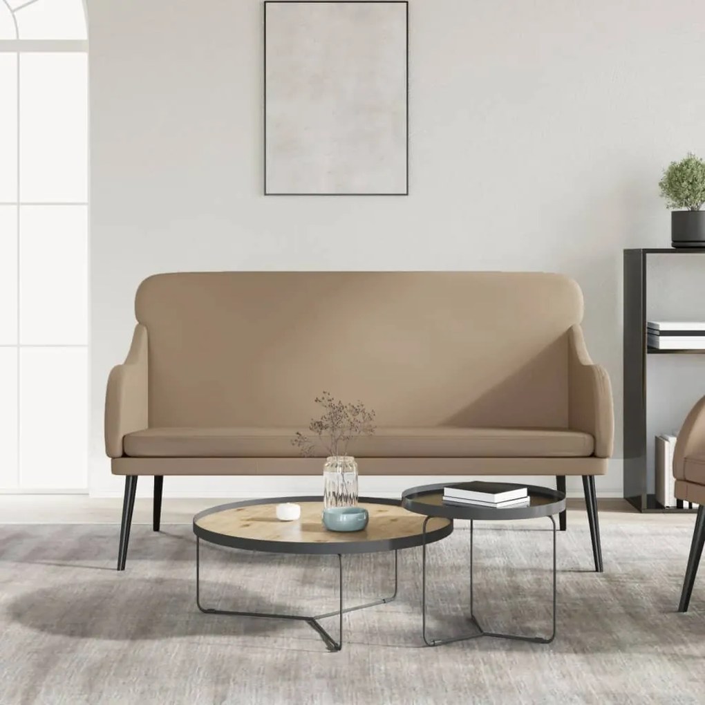 vidaXL Banco 110x76x80 cm couro artificial cor cappuccino
