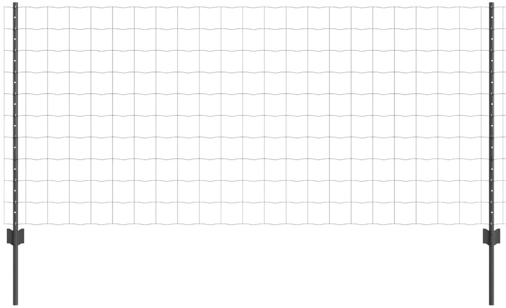 vidaXL Cerca e Poste Cinzeto 1 x 25 m Aço