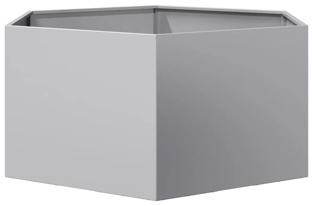 Vaso/floreira de jardim hexagonal 104x90x45 cm aço galvanizado