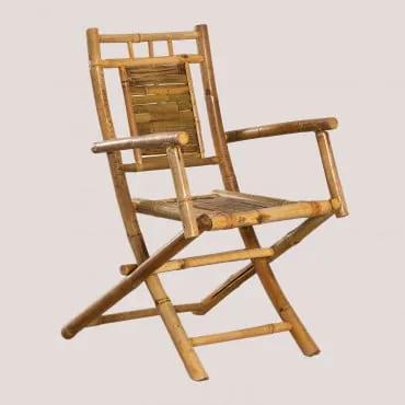 Cadeira de jantar dobrável com braços em bambu Yakku Bambu - Sklum