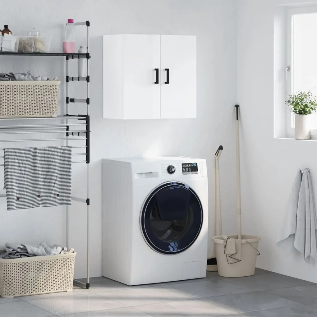 vidaXL Armário de parede 60x31x60cm derivados madeira branco brilhante