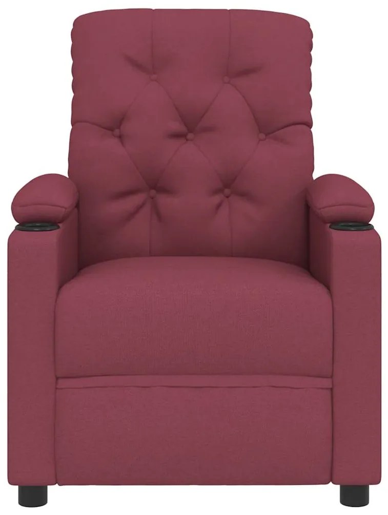 Poltrona reclinável tecido vermelho tinto