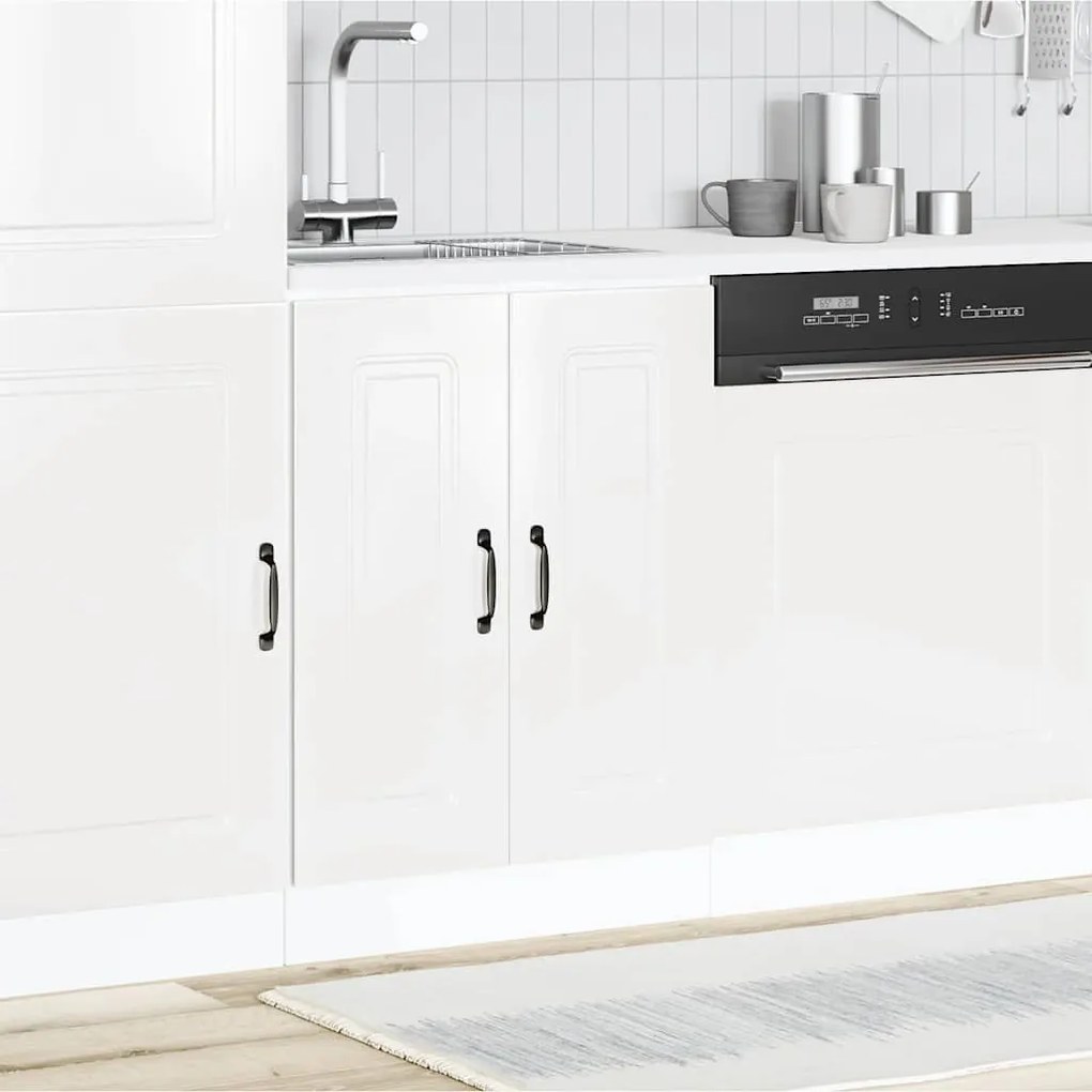 vidaXL Armário baixo lavatório Kalmar branco alto brilho 60x46x81,5 cm
