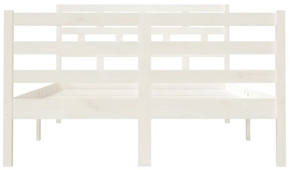 Estrutura cama pequena casal 120x190 cm pinho maciço branco