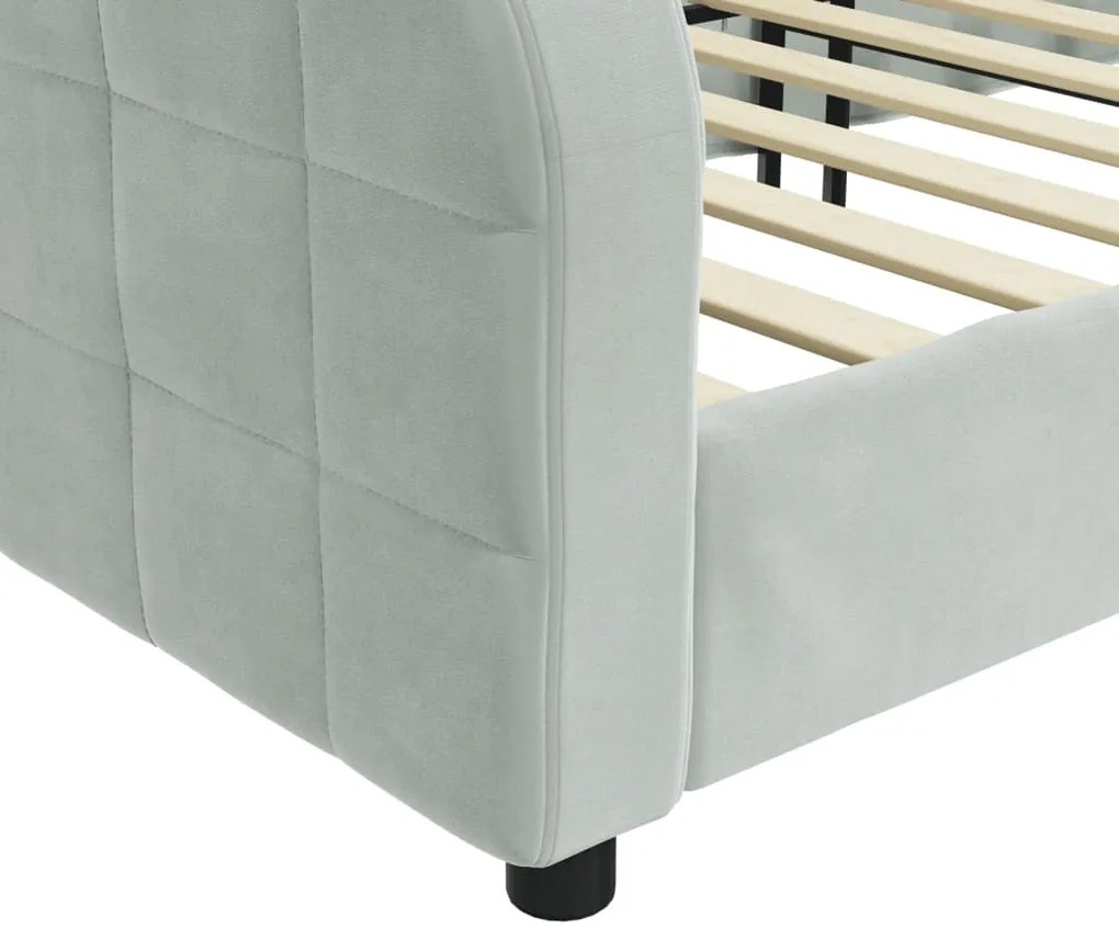 Sofá-cama 80x200 cm veludo cinzento-claro