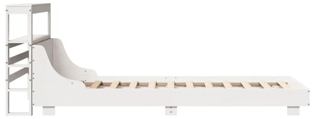 Cama sem colchão 75x190 cm madeira de pinho maciça branco