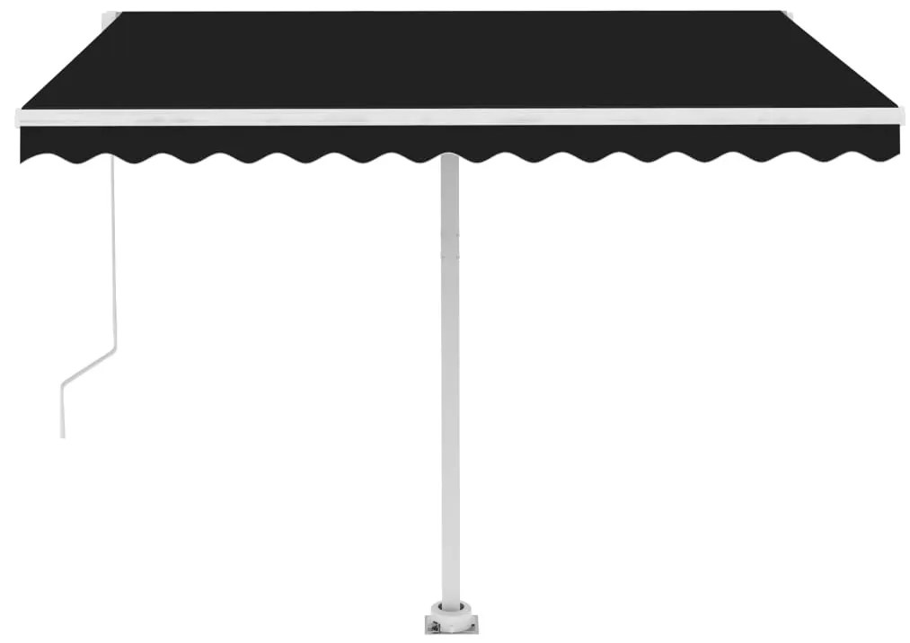 Toldo retrátil manual c/ LED 350x250 cm antracite