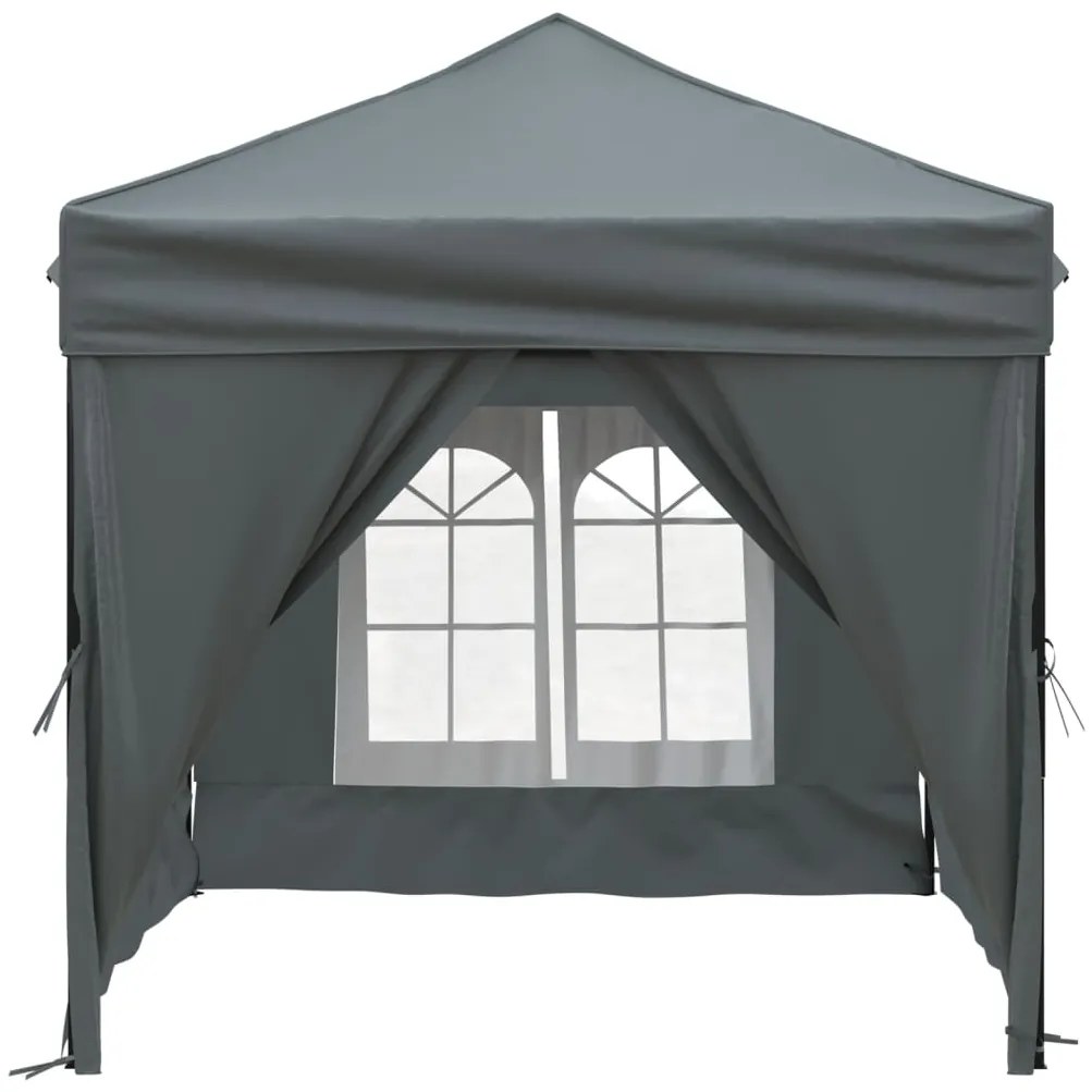 Tenda para festas dobrável com paredes laterais 2x2 m antracite
