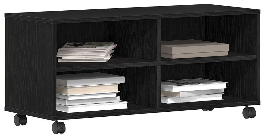 Armário de TV vidaXL Preto 90x35x35 cm em Madeira Derivada