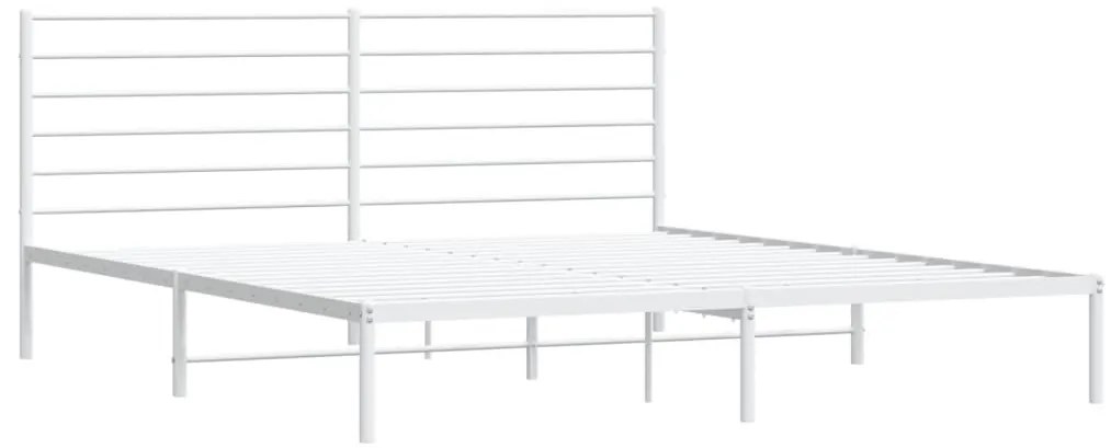 Estrutura de cama com cabeceira 193x203 cm metal branco