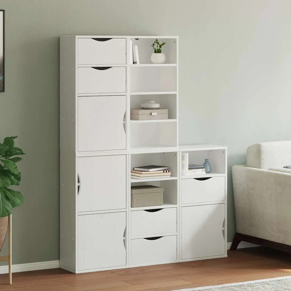 Móveis de apoio 5 pcs ODDA pinho de madeira maciça branco