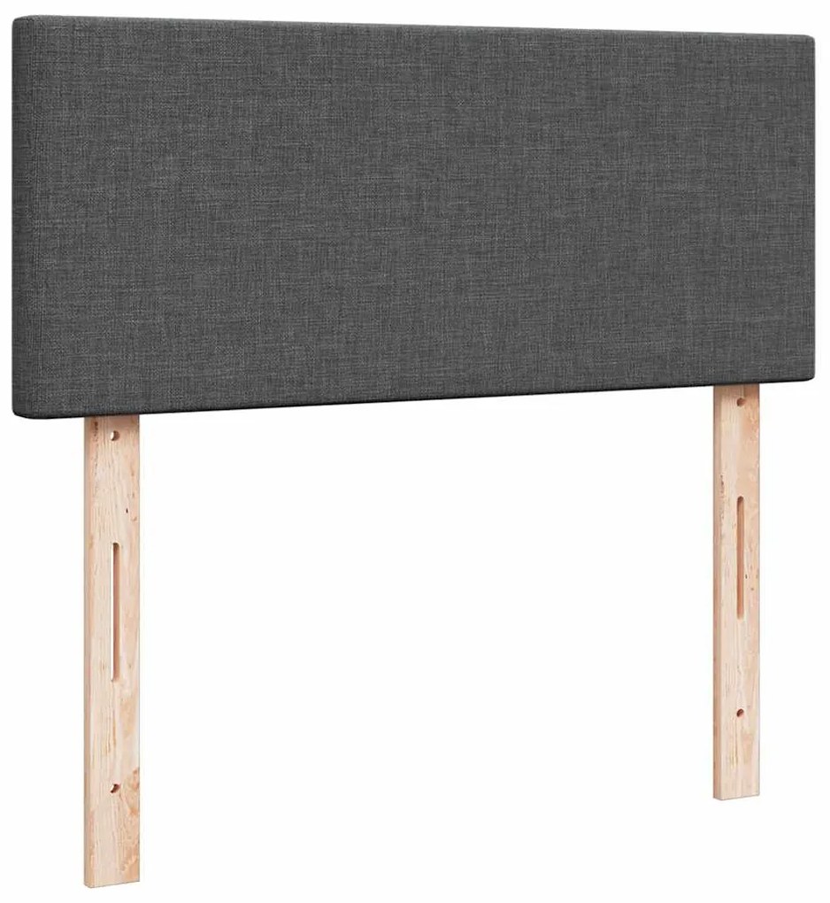 Cama otomana com colchão&LEDs 120x190 cm tecido cinzento escuro