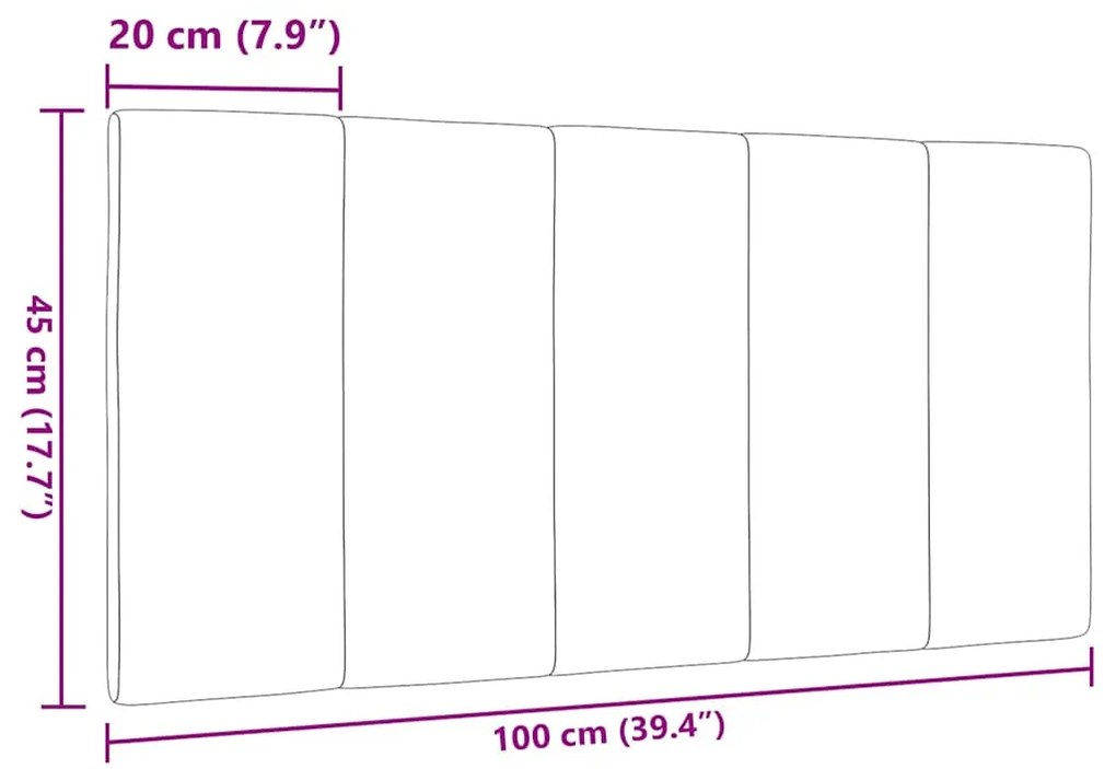 Almofadão de cabeceira 100 cm tecido cinzento-escuro