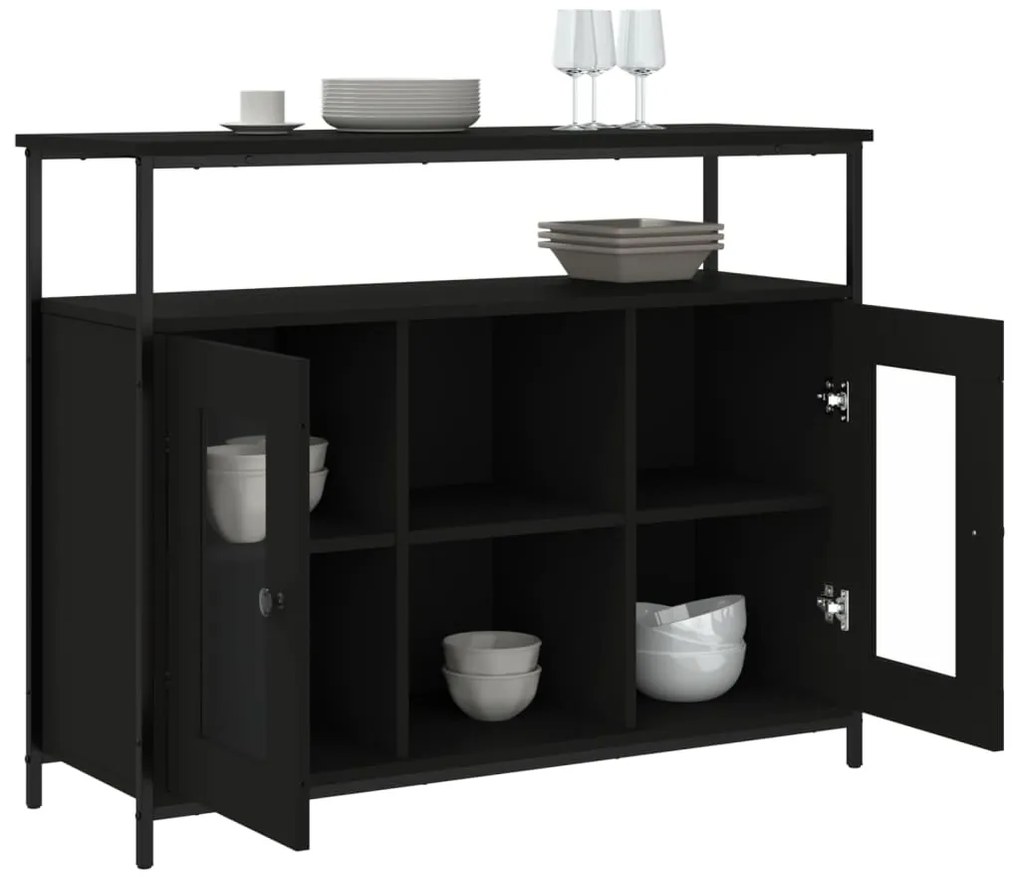 Aparador 100x35x80 cm derivados de madeira preto