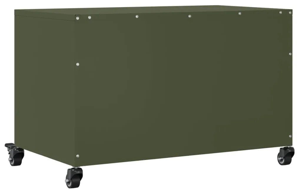 Móvel de TV 68x39x43,5 cm aço verde azeitona