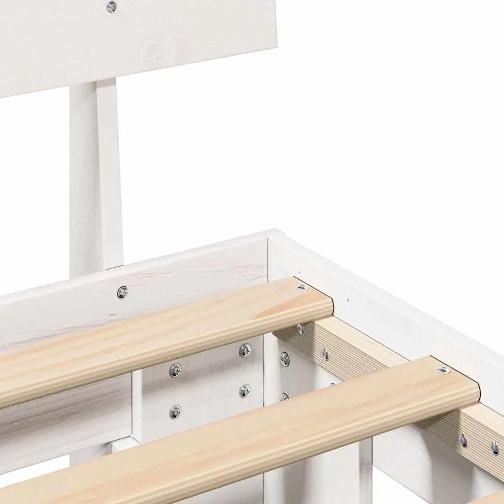 Estrutura da Cama com cabeceira Branco 140 x 190 cm